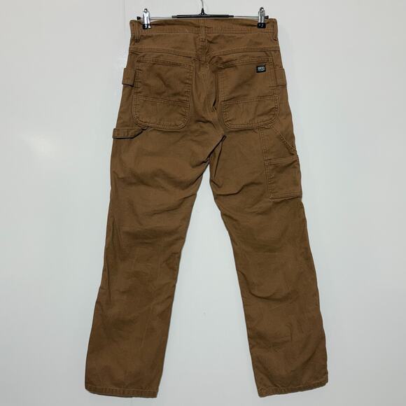 Key Pants Mens 30X32 Brown Duck Carpenter Canvas Double Knee Workwear Jeans - Picture 3 of 10
